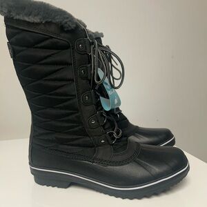 JBU Black Quilted Winter Boots size 10 - Brand New
